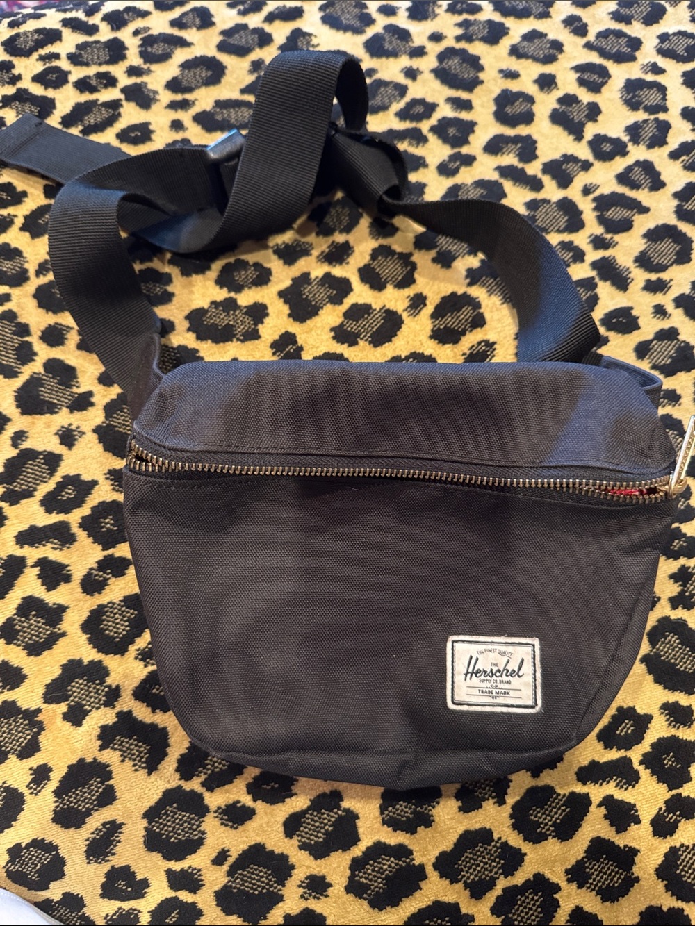 Herschel Supply Company Black Waist / Crossbody Bag with Silver Zip